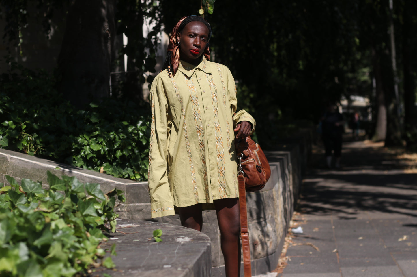Vintage Road Cotton Embroidered Shirt - 90s Mustard Guayabera - M- XL Unisex