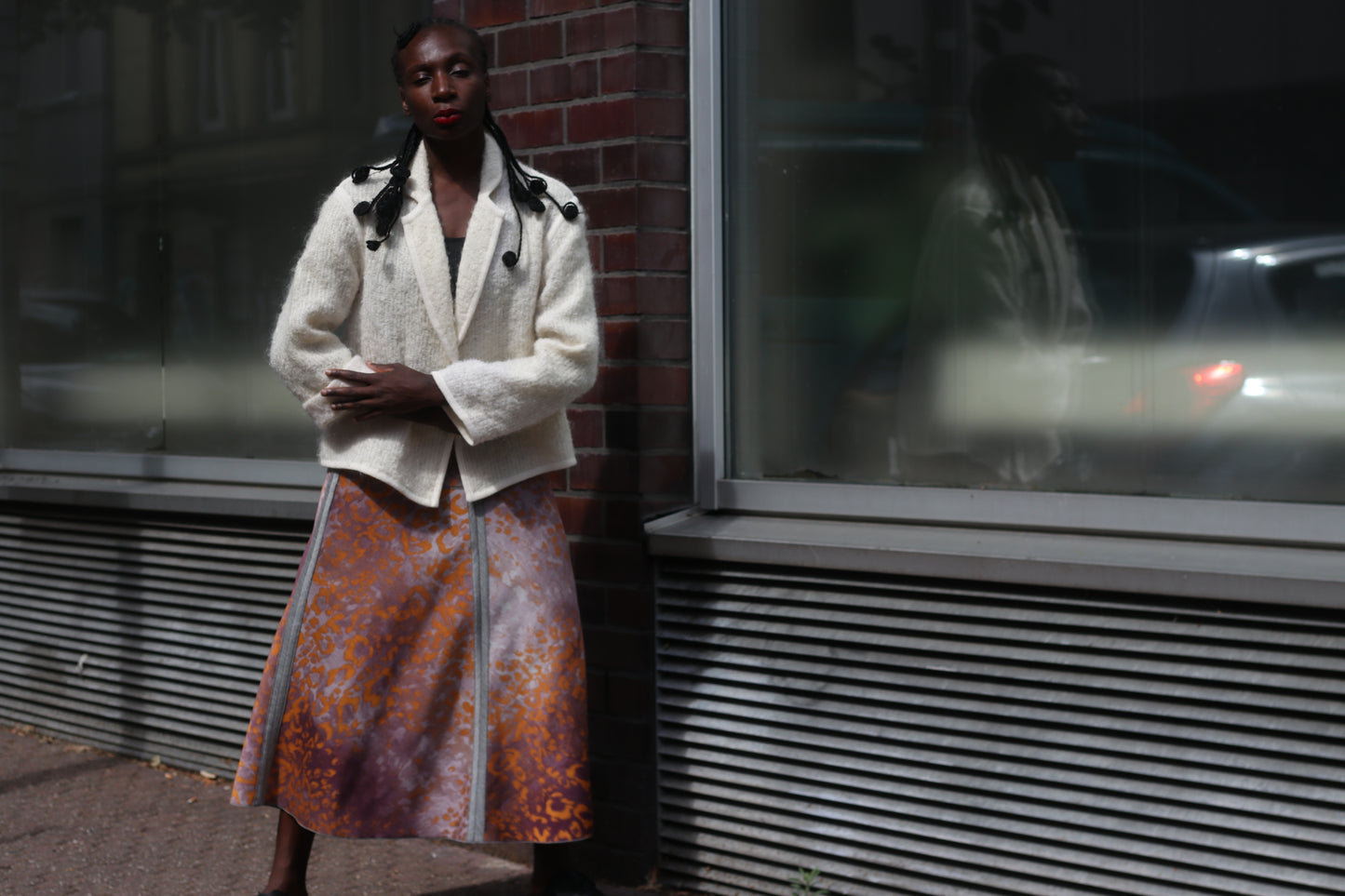 JOBIS Vintage Mohair Wool Jacket - 80s Cream Knit Cardigan Blazer