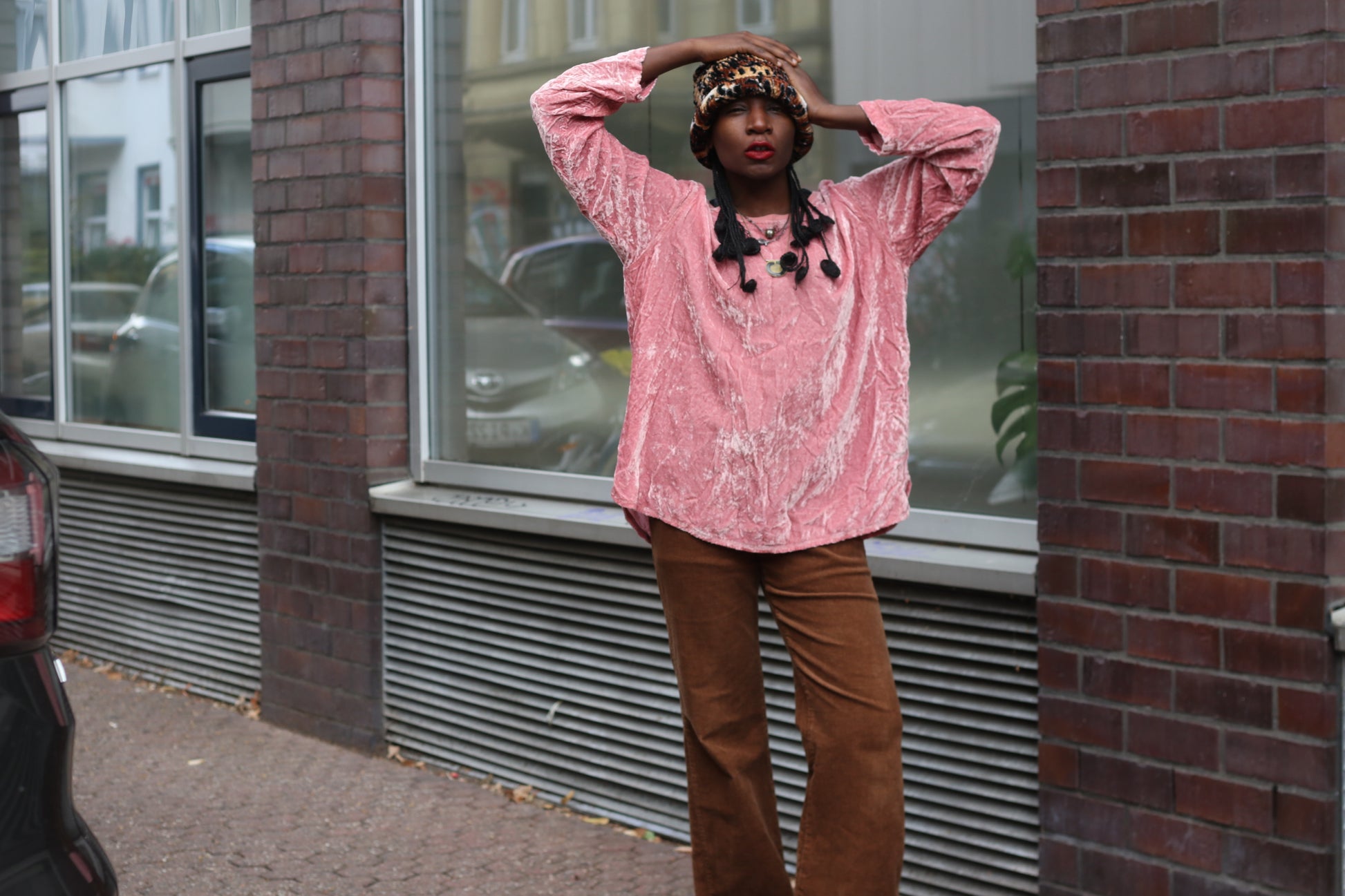Crushed Velvet Top | Vintage Y2K Dusky Pink Long Sleeve Shirt | XLT
