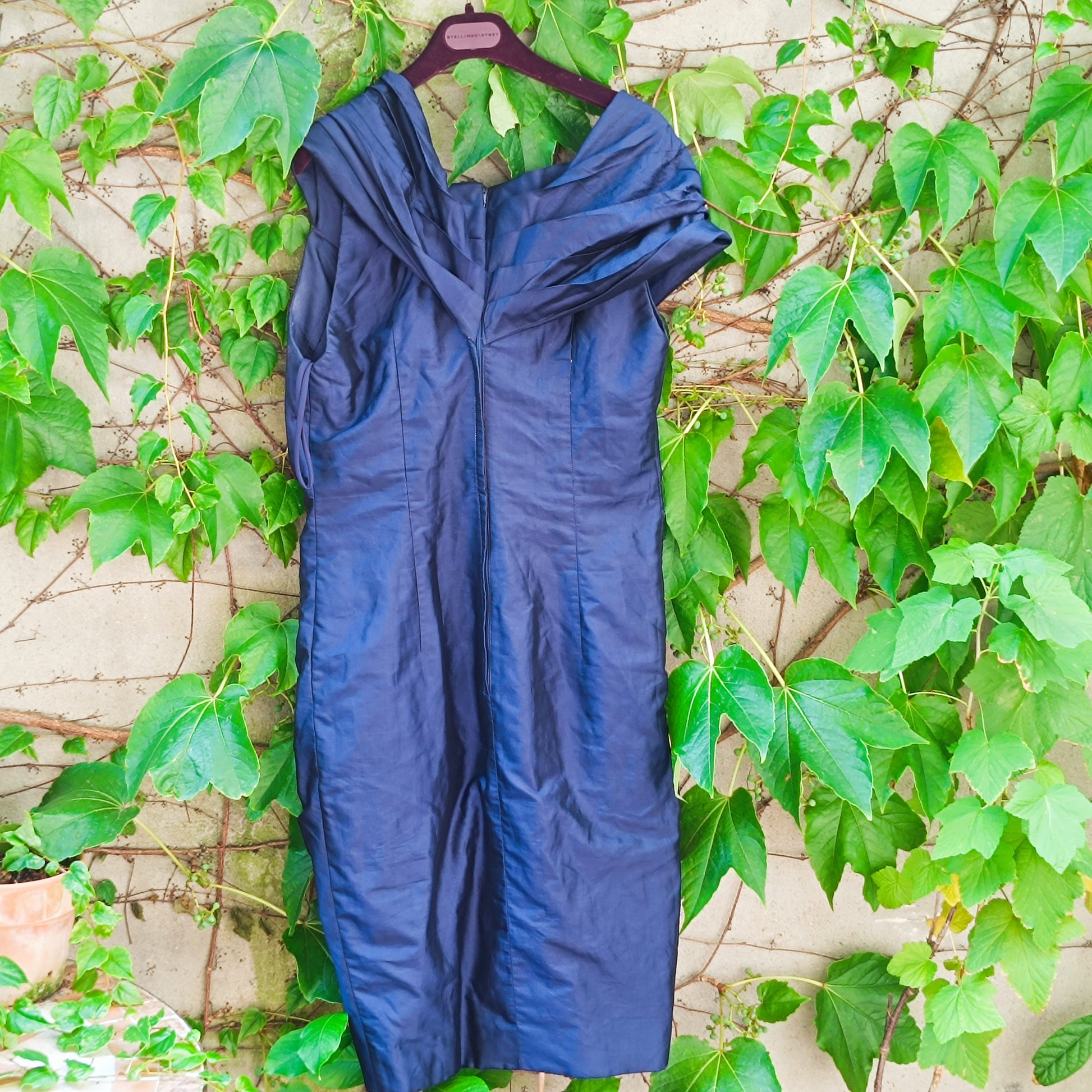 Vintage Silk Evening Dress | 80s Off Shoulder Ruched Party Gown | M-L