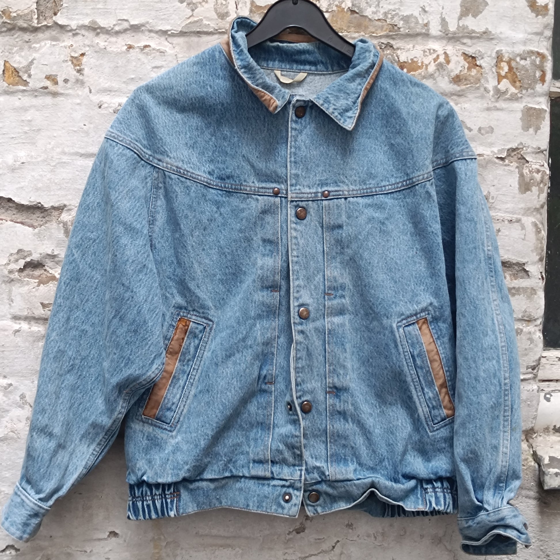 Vintage 90s Oversized Denim Jacket - Light Wash Bomber Trucker
