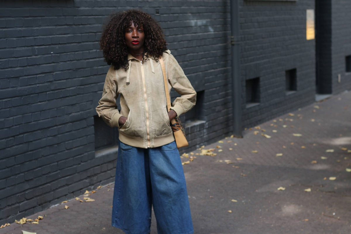 Vintage Suede Leather Bomber Jacket Tan Brown 80s 90s | Size L