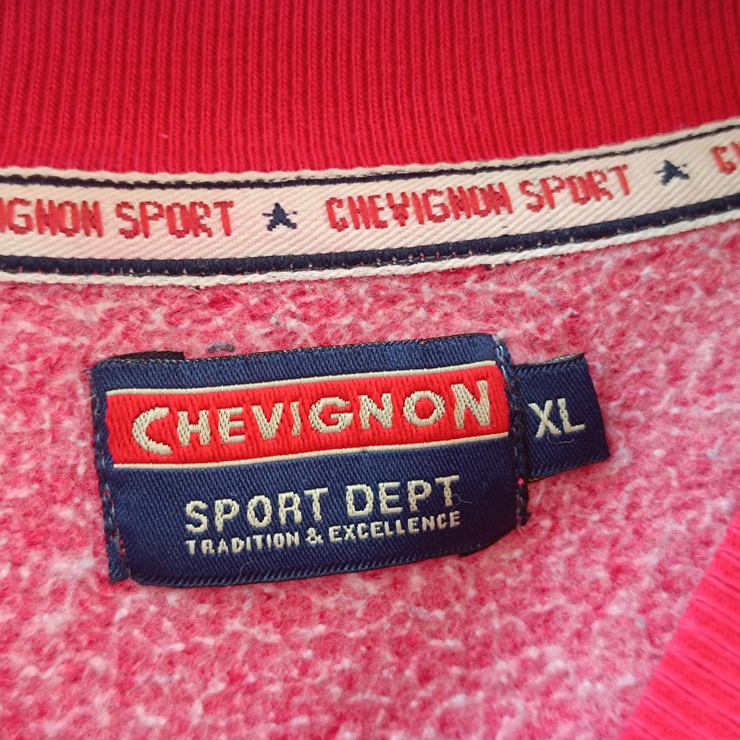 Vintage Chevignon Sweatshirt - 90s Red Graphic Crewneck Jumper