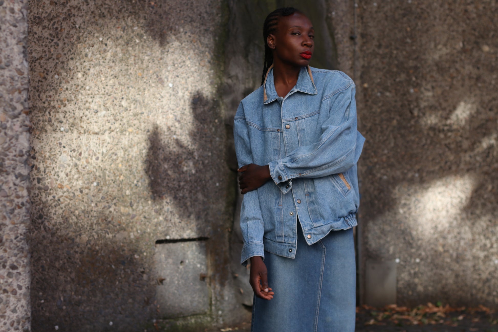 Vintage 90s Oversized Denim Jacket - Light Wash Bomber Trucker