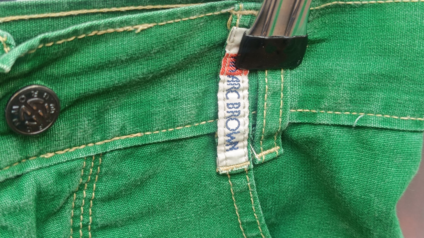 Marc Brown Vintage 90s High Waisted Green Jeans - Straight Leg Denim