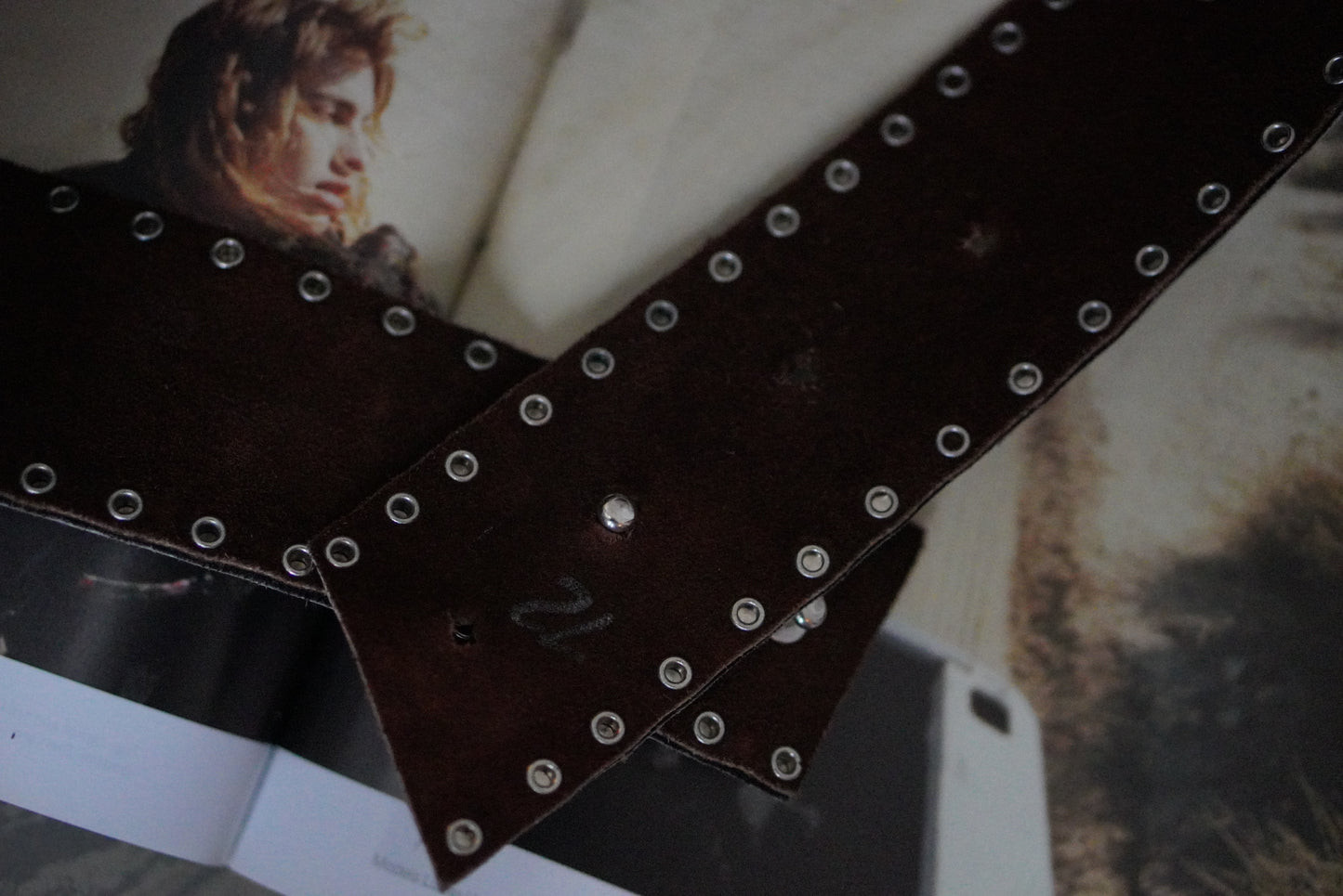 Vintage Leopard Studded Belt - Y2K Western Leather S/M