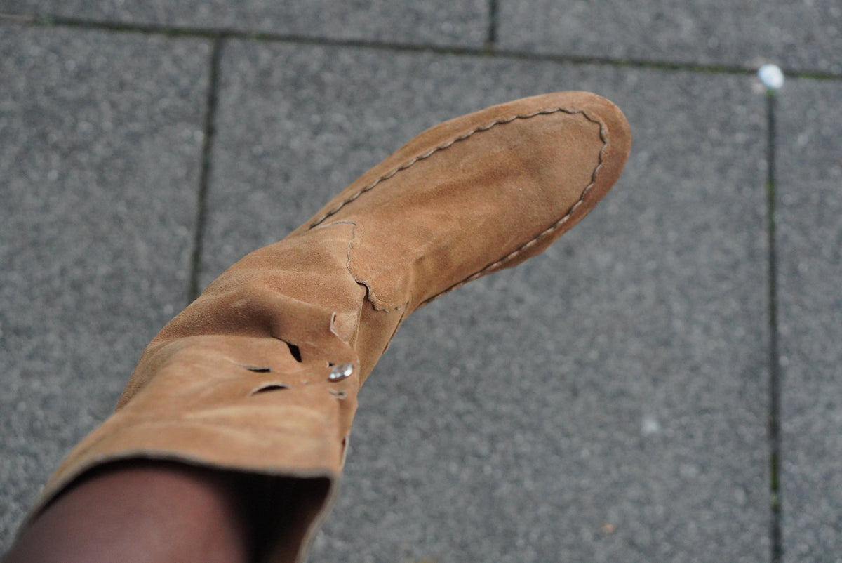 Vintage Boots | Y2K Boho Suede Slouchy Boots | Tan Camel EU 39