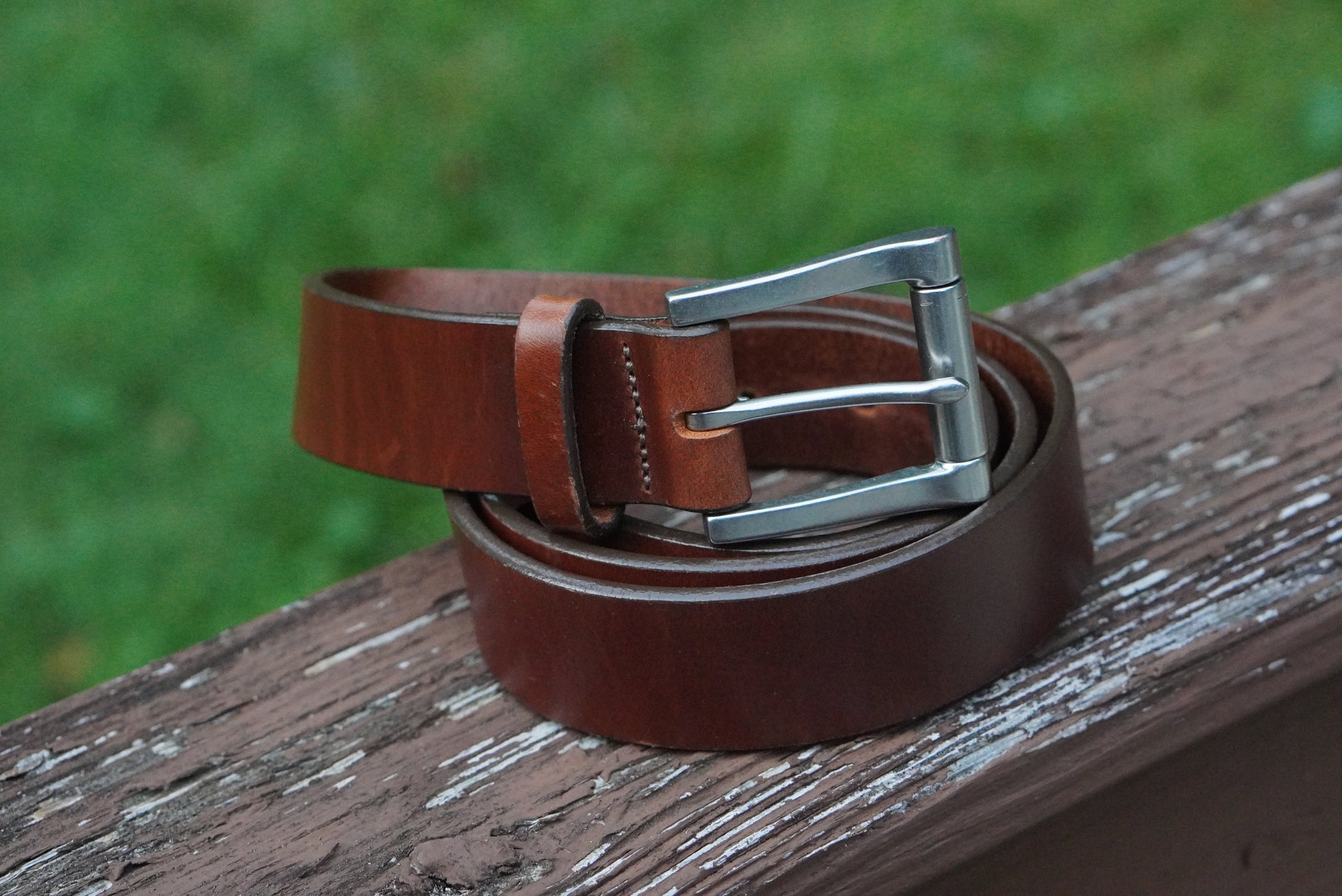 L.L. Bean Vintage Full Grain Leather Belt - Made in USA Brown Size 36