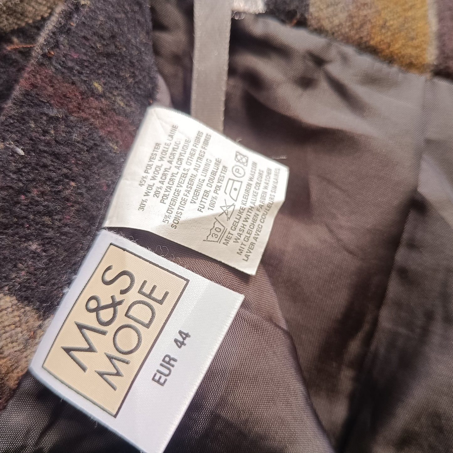 Plaid Midi Skirt | Vintage 90s Tartan Wool Bias Cut Skirt M to L