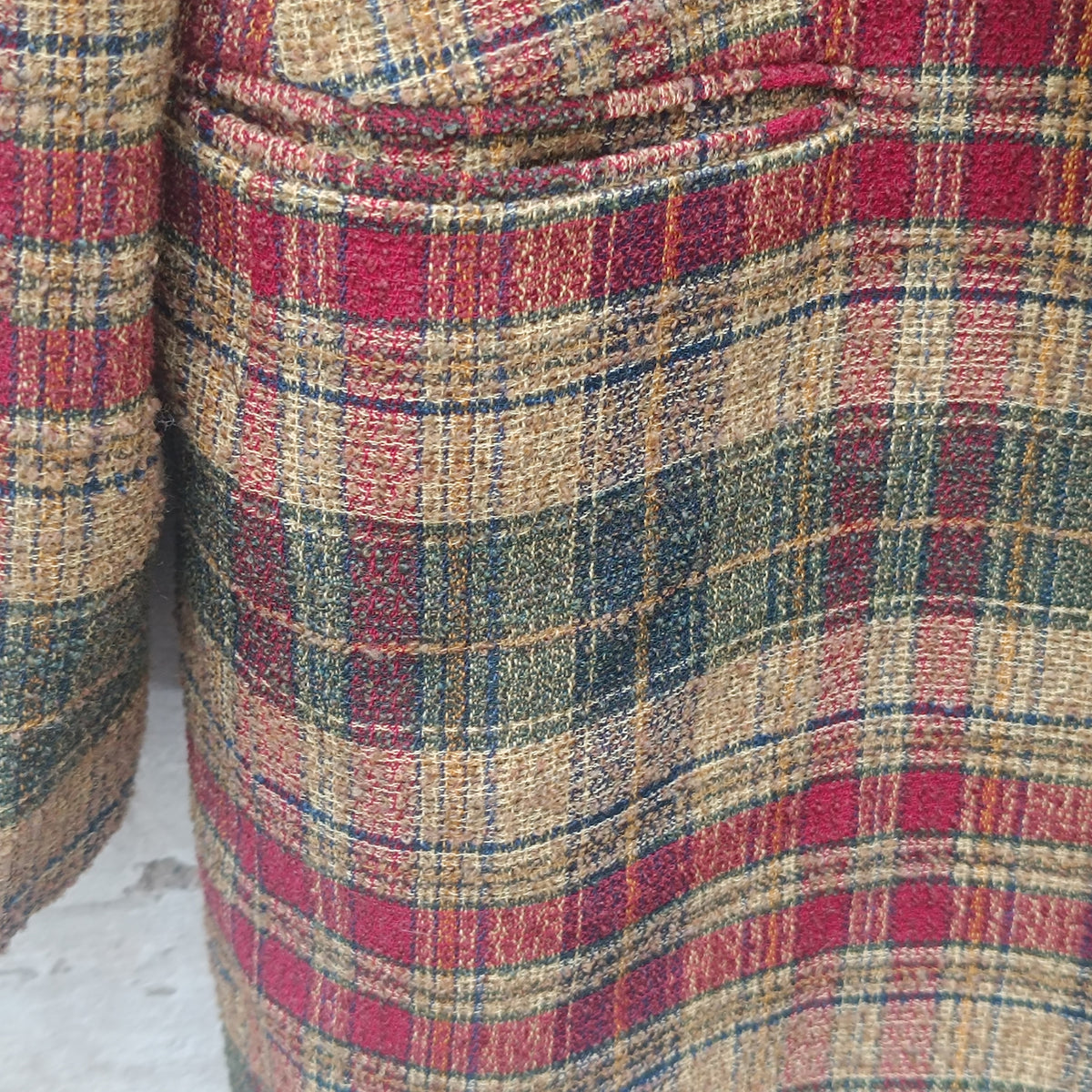 Vintage Plaid Wool Blazer | 90s Checked Oversized Jacket M/L