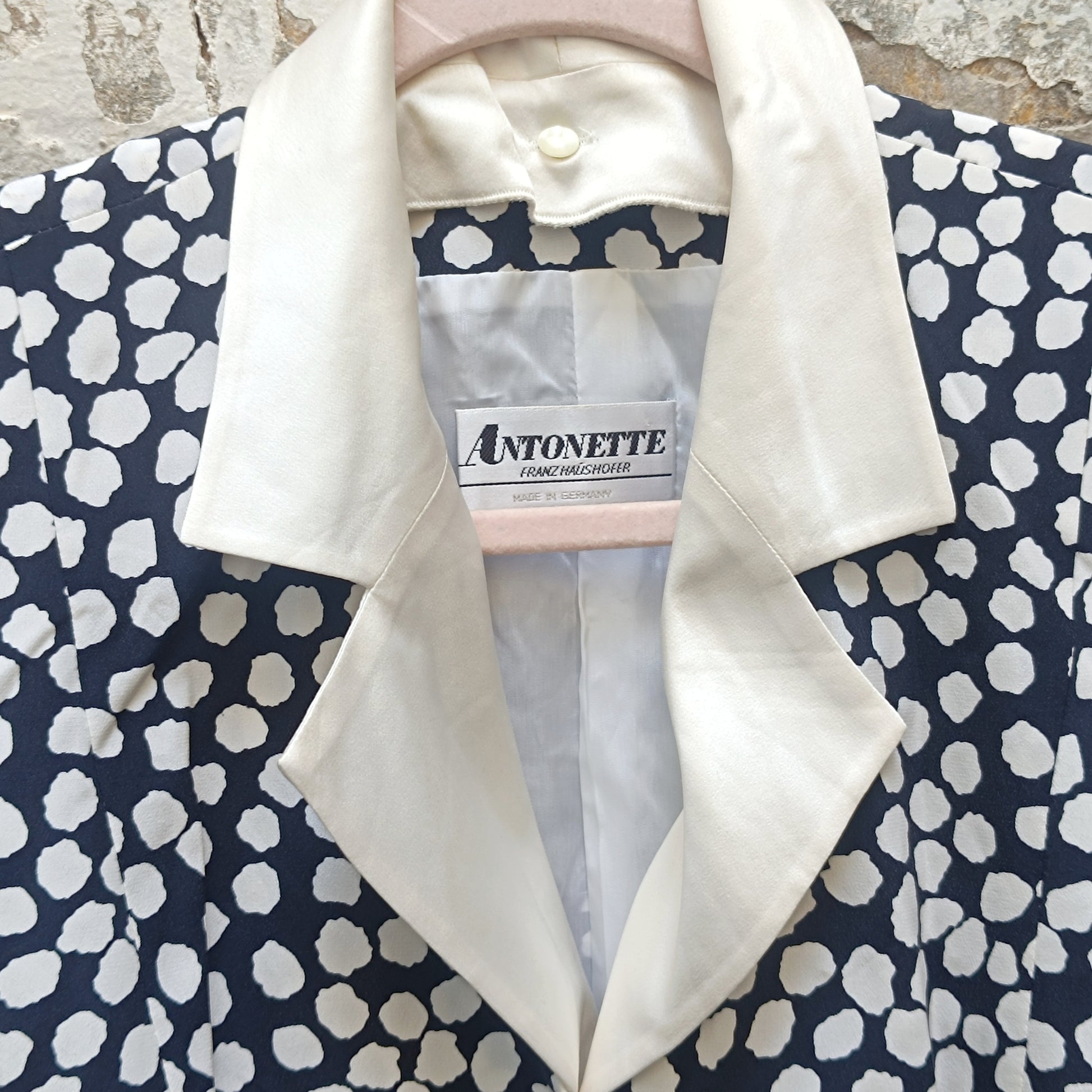 Antonette Vintage 90s Silk Polka Dot Blazer Dress - Made in Germany