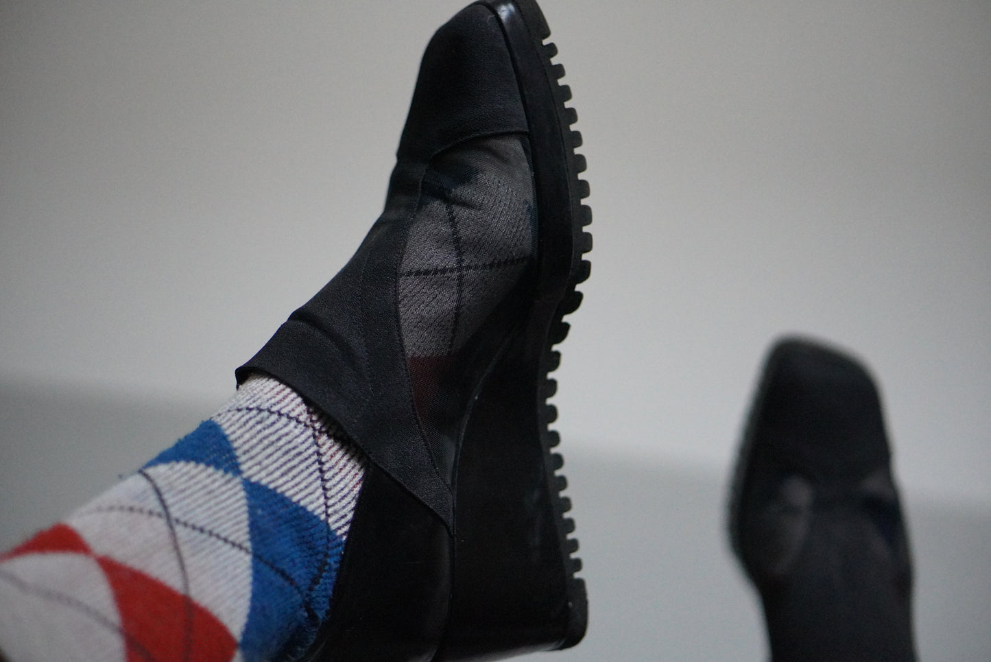 Mesh Wedge Mules - 90s Minimalist Shoes - Black Square Toe | Size 38