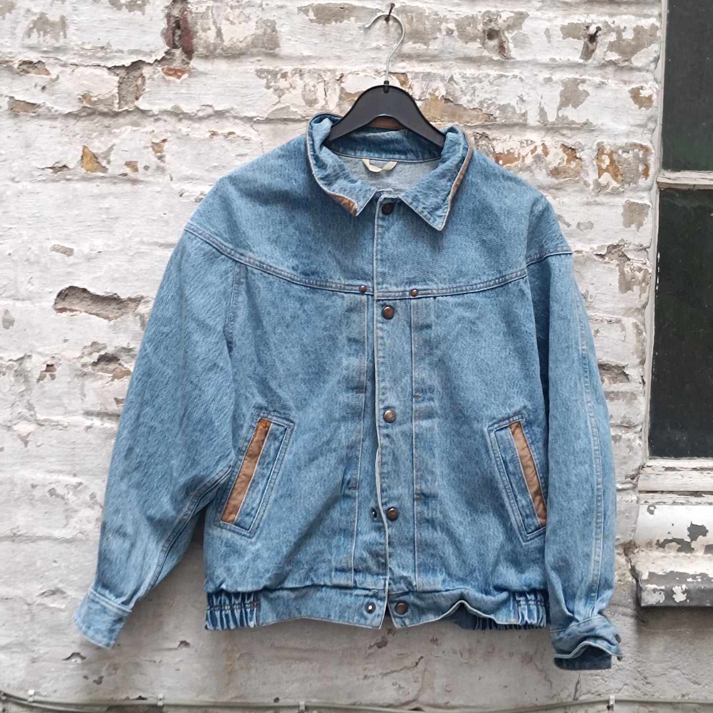 Vintage 90s Oversized Denim Jacket - Light Wash Bomber Trucker