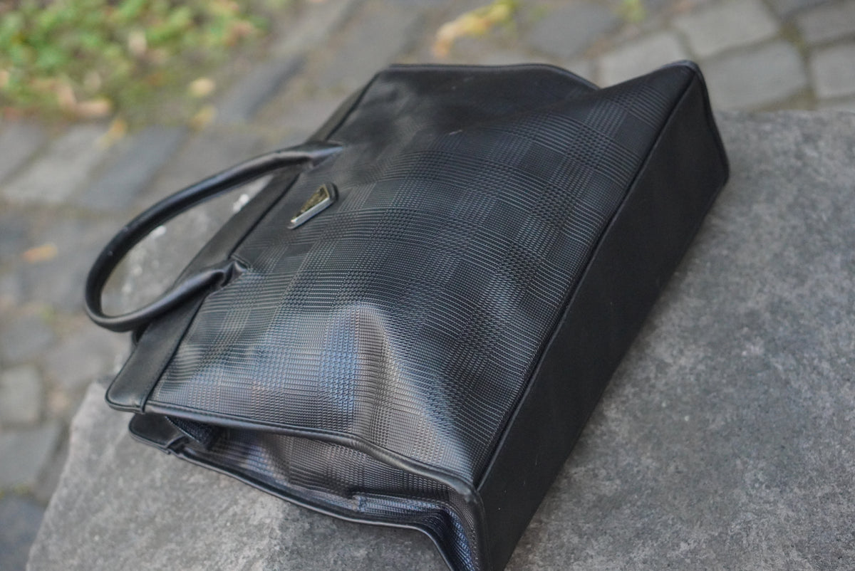  Vintage 90s Houndstooth Tote Bag - Avenue Structured Handbag