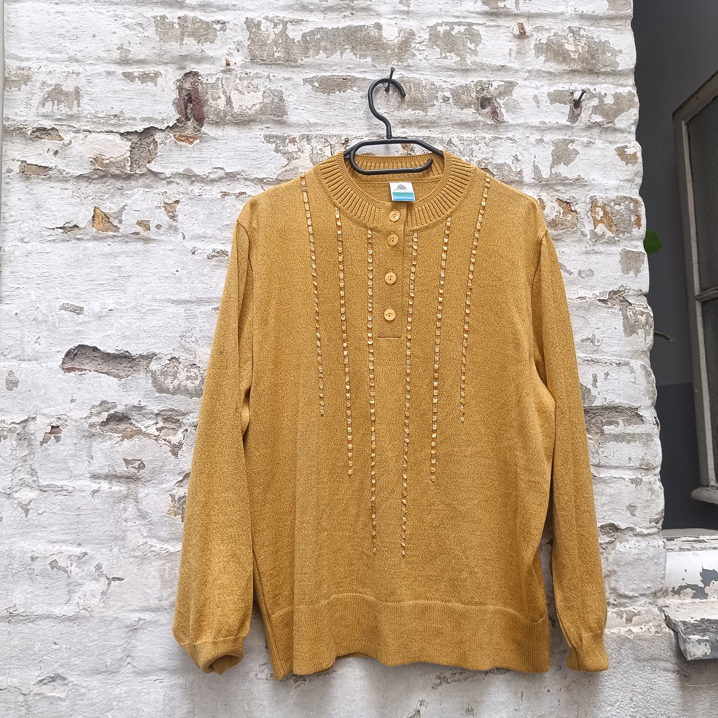 Vintage Wool Knit Skirt Set | 1980s Mustard Yellow Two Piece M
