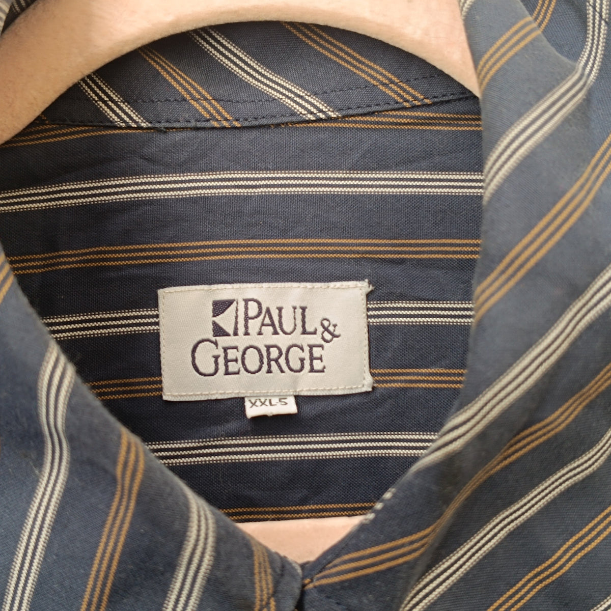 Vintage Striped Shirt | 90s Blue Cotton Button Down - Men XXL