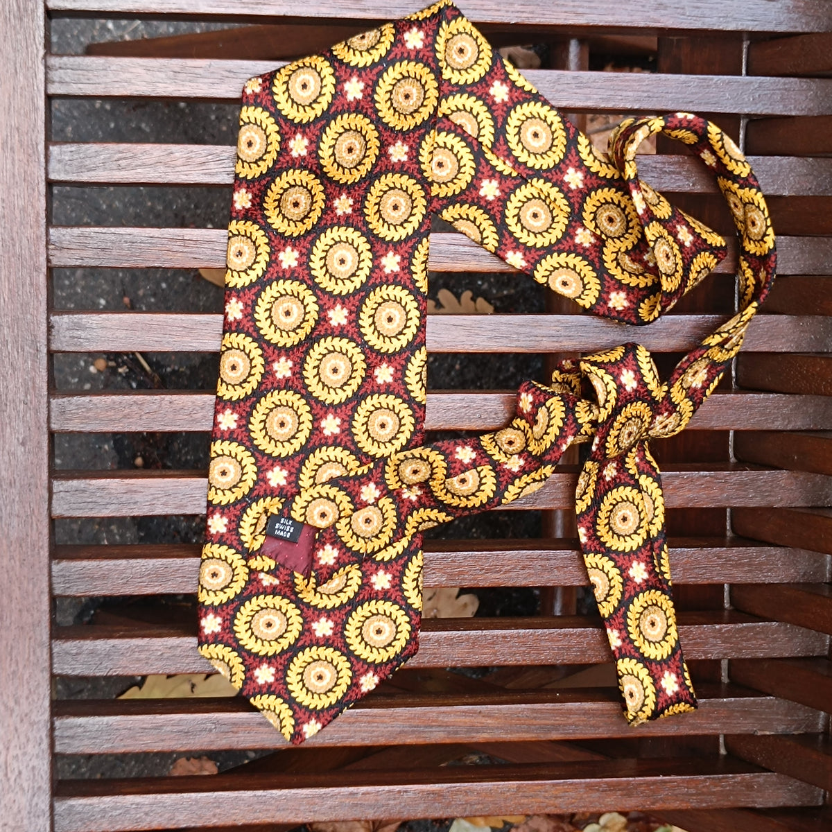 Vintage JOOP! Necktie | 90s Limited Edition Silk Tie | Burgundy Gold Medallion
