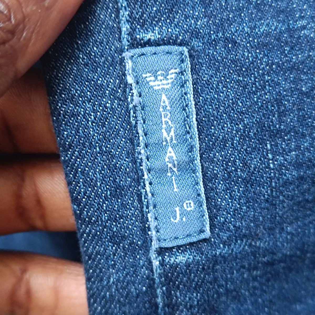 Vintage Denim Dress Y2K Dark Wash Fitted Midi - Armani Jeans | S