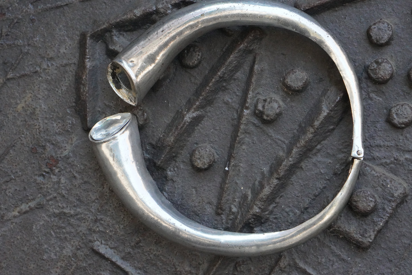 Choker Necklace - 1980s Vintage - Silver Crystal | Onesize
