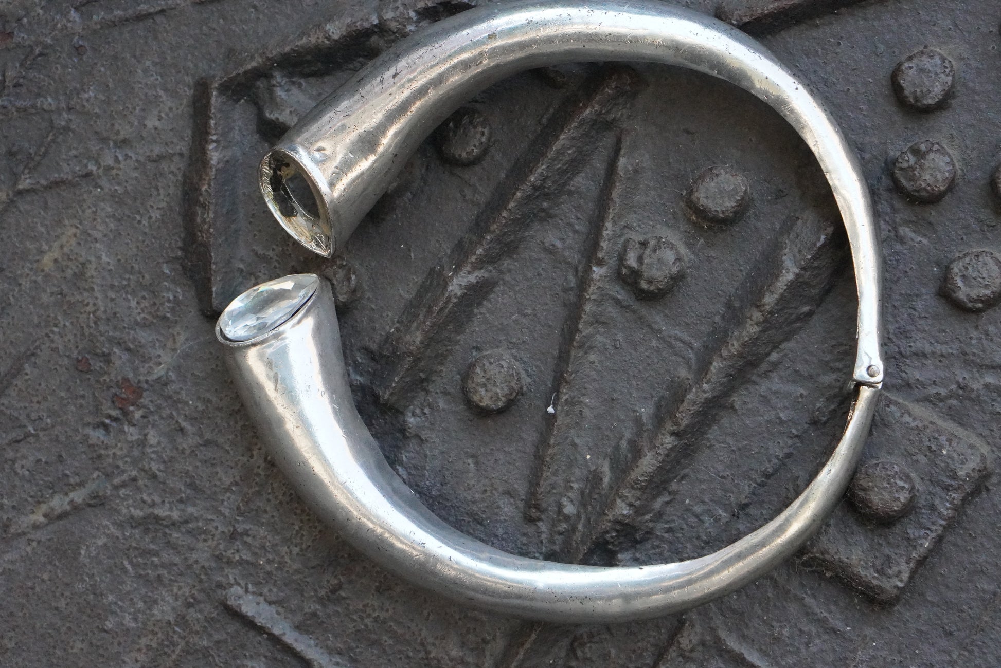 Choker Necklace - 1980s Vintage - Silver Crystal | Onesize