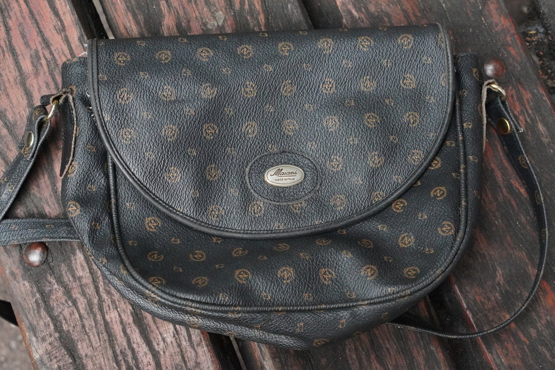 Maiani Vintage 80s Monogram Crossbody Bag - Made in Italy