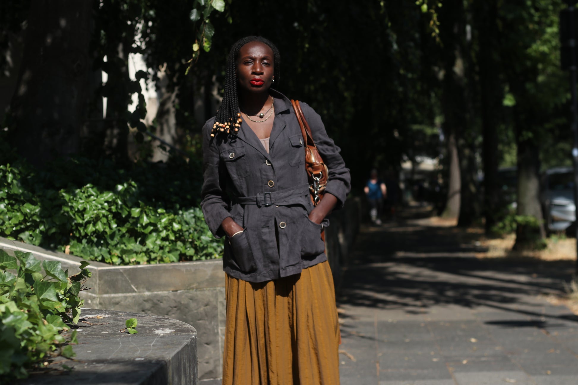 Vintage 90s Charcoal Grey Linen Safari Jacket - Public Utility Coat
