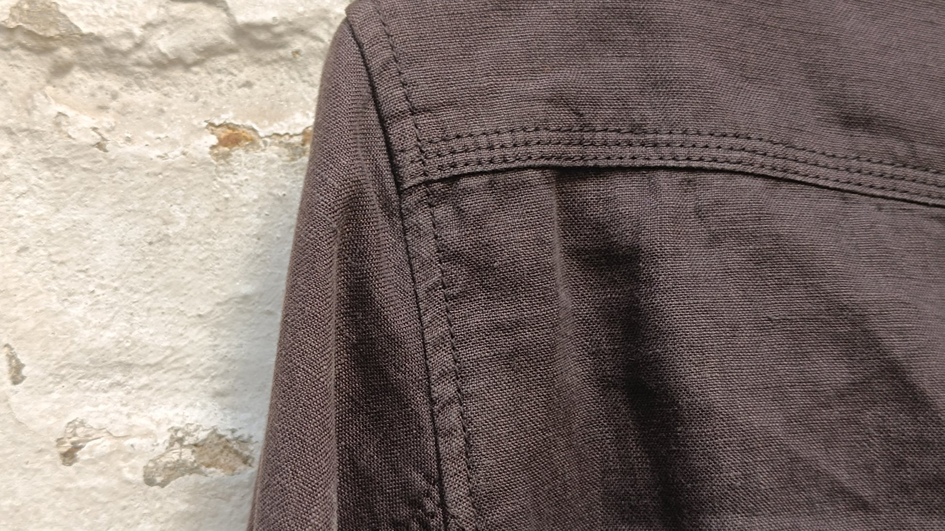 Vintage 90s Charcoal Grey Linen Safari Jacket - Public Utility Coat