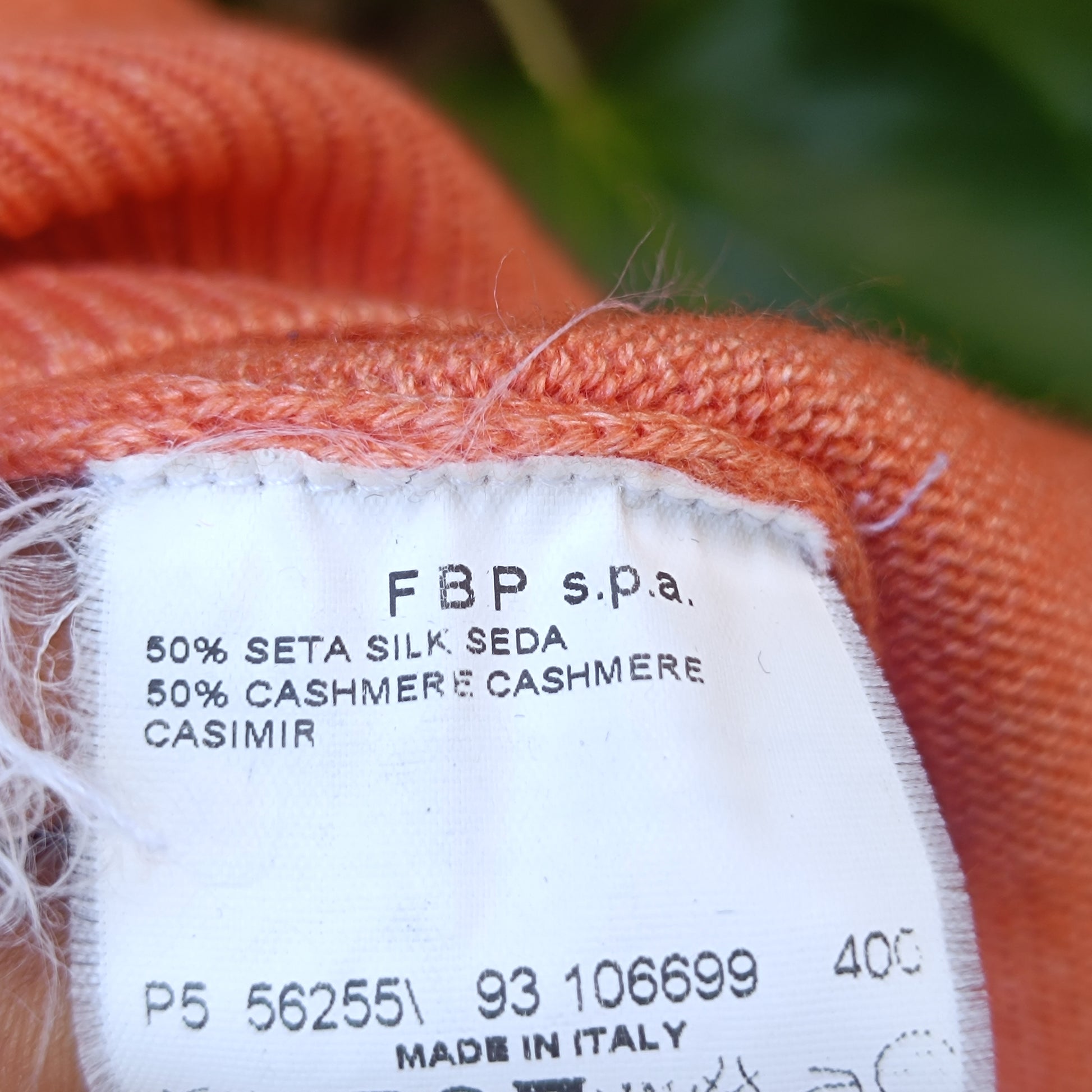 SØR Avongelli Vintage Silk Cashmere Orange Quarter Zip Sweater
