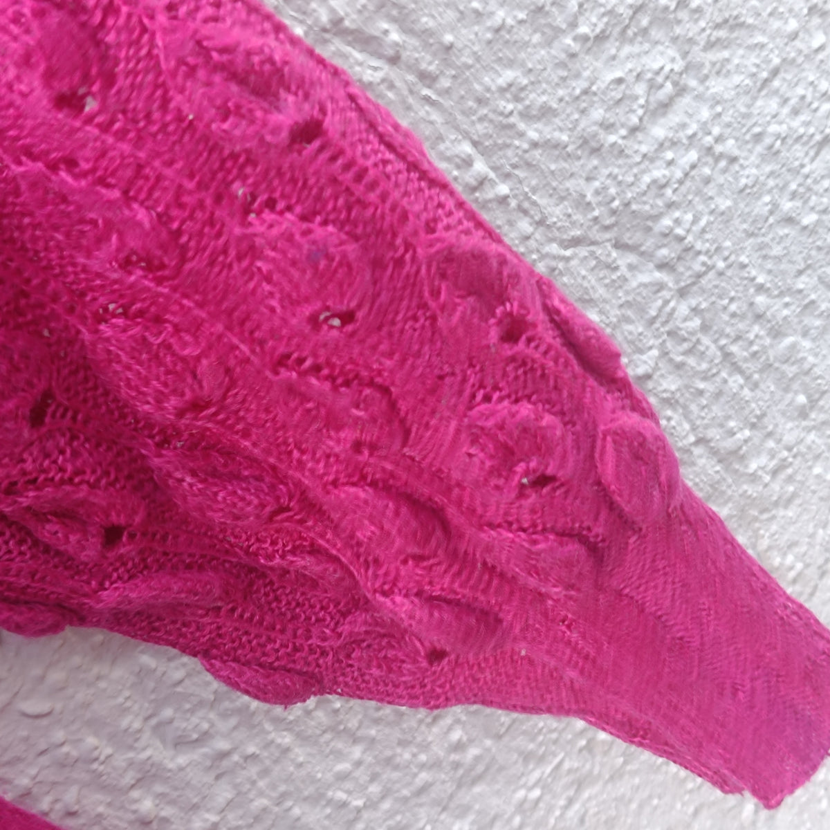Vintage Magenta Knit Jumper - 1980s Fuchsia Knitwear Sweater | S/M