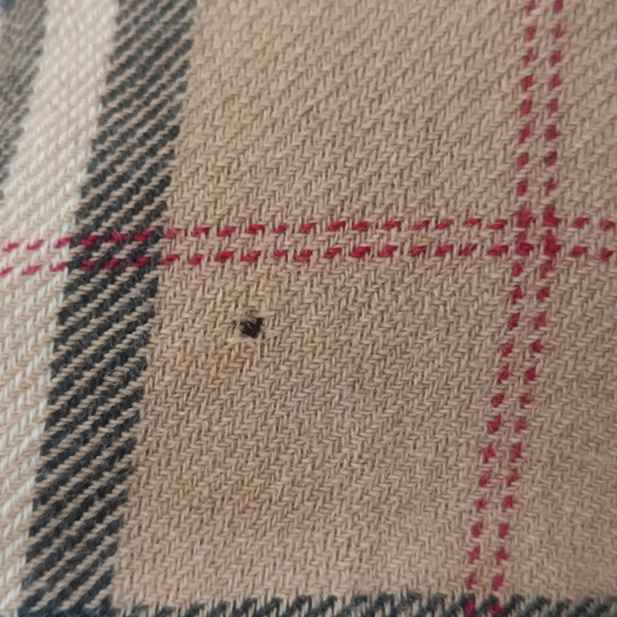 Vintage Wool Plaid Pencil Skirt| y2k Antonette Beige Check Midi - M