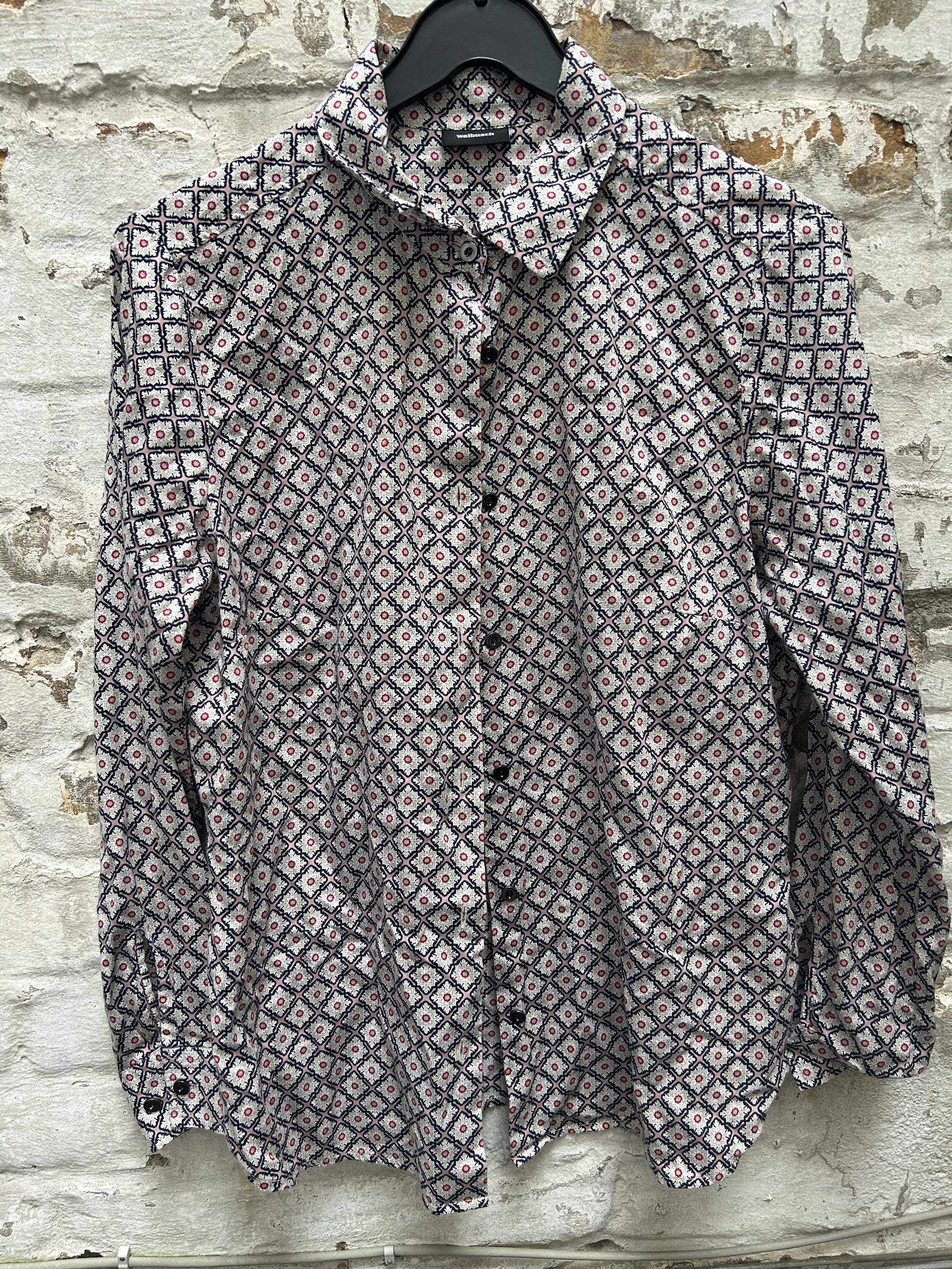 Vintage Walbusch Geometric Print Shirt - 70s Patterned Blouse