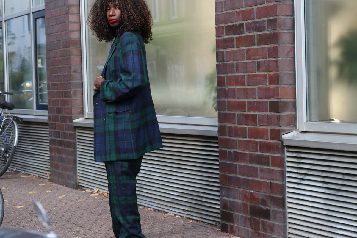 Tartan Plaid Trousers - 80s Wool Pants - NWT Deadstock Green | S/M