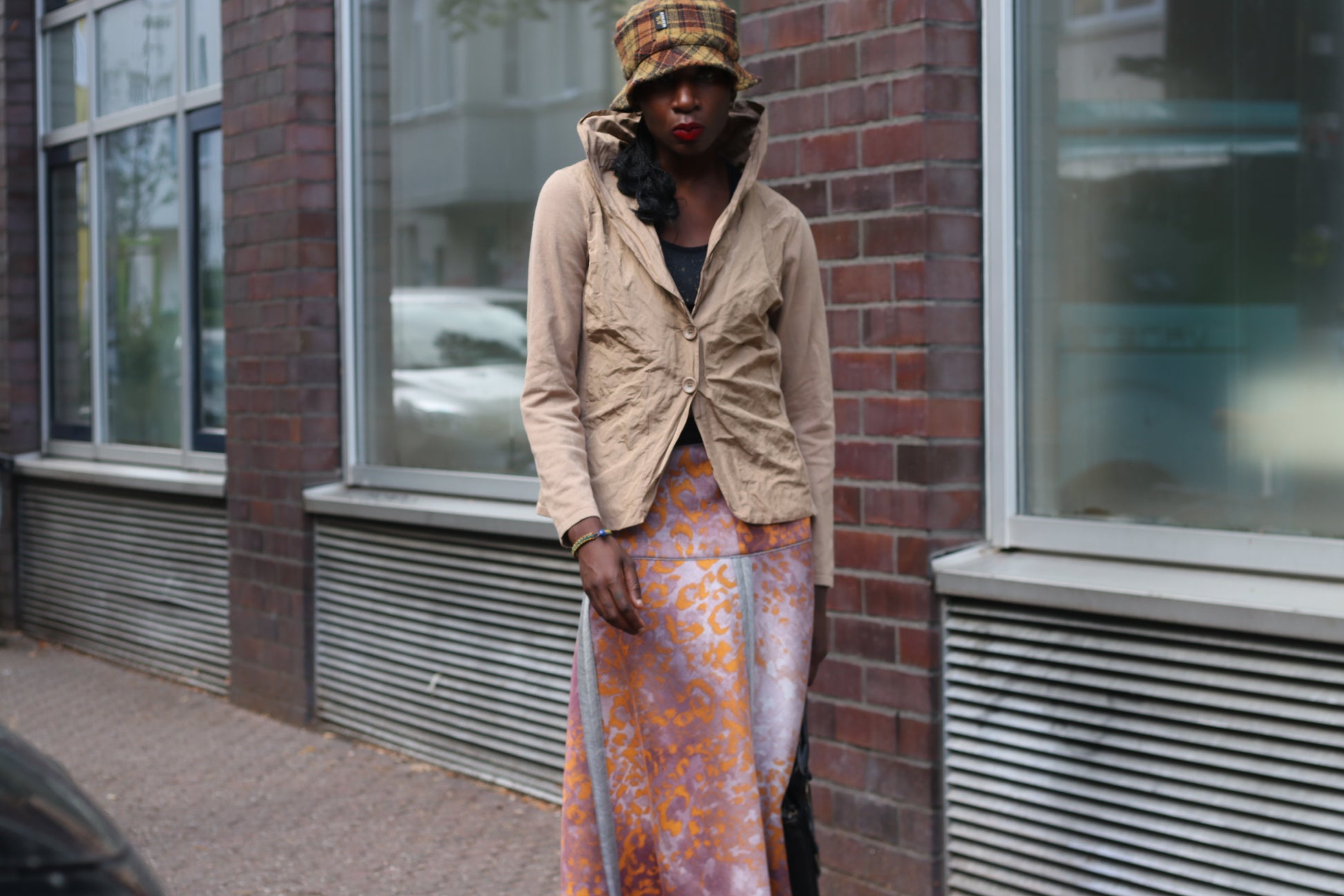 Vintage Beige Ruched Collar Jacket - 90s Y2K Tan Button Up Cardigan