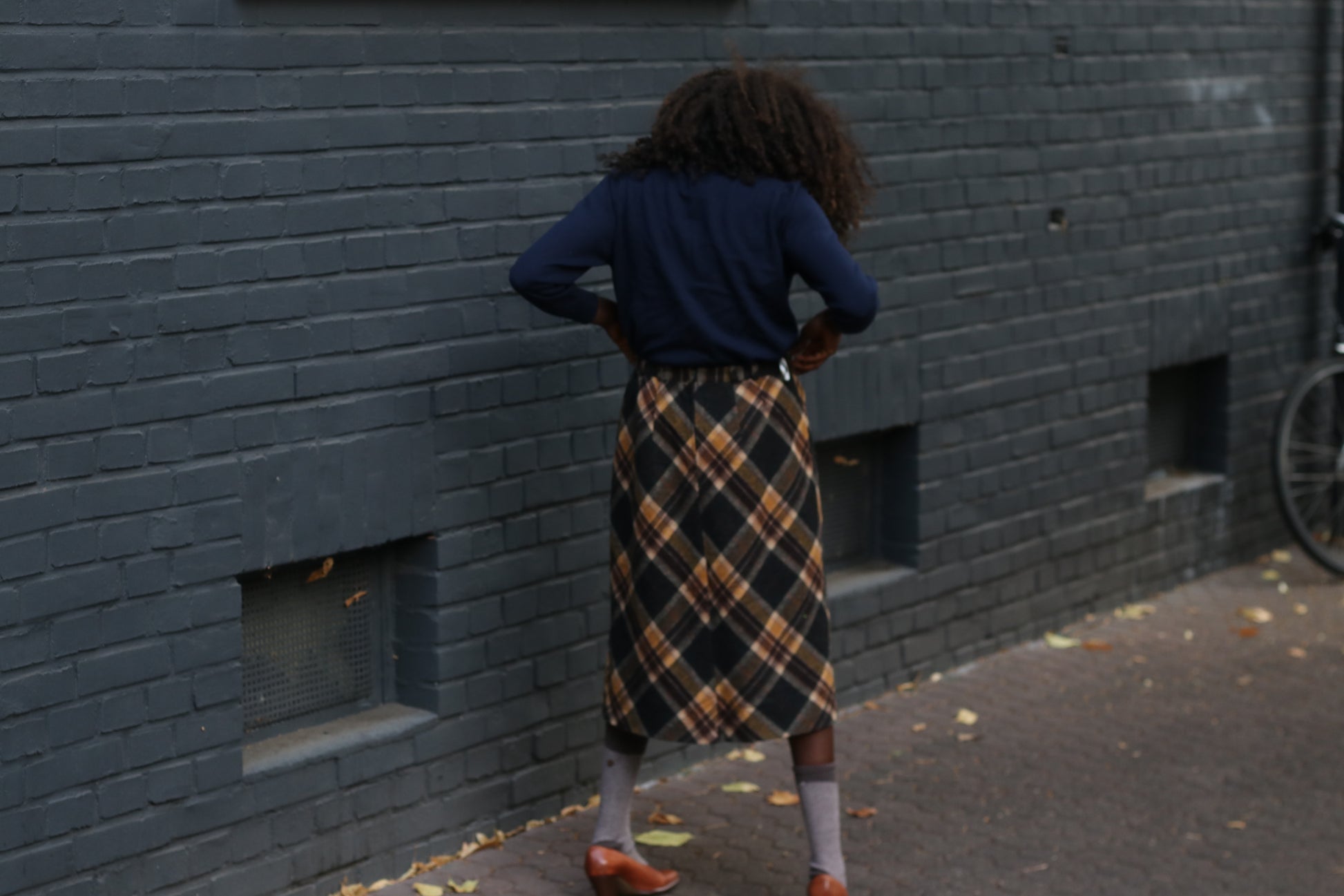 Plaid Midi Skirt | Vintage 90s Tartan Wool Bias Cut Skirt M to L