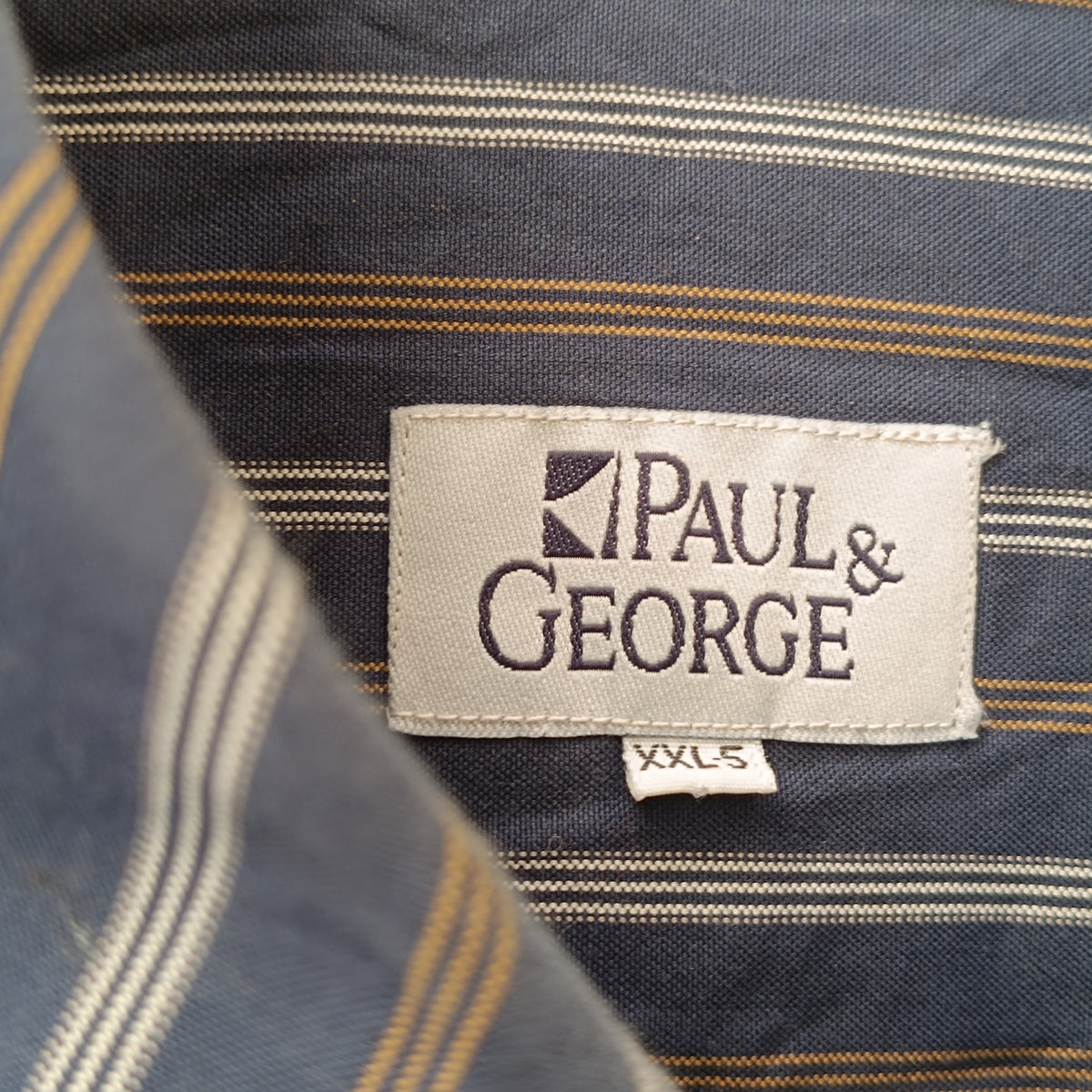 Vintage Striped Shirt | 90s Blue Cotton Button Down - Men XXL