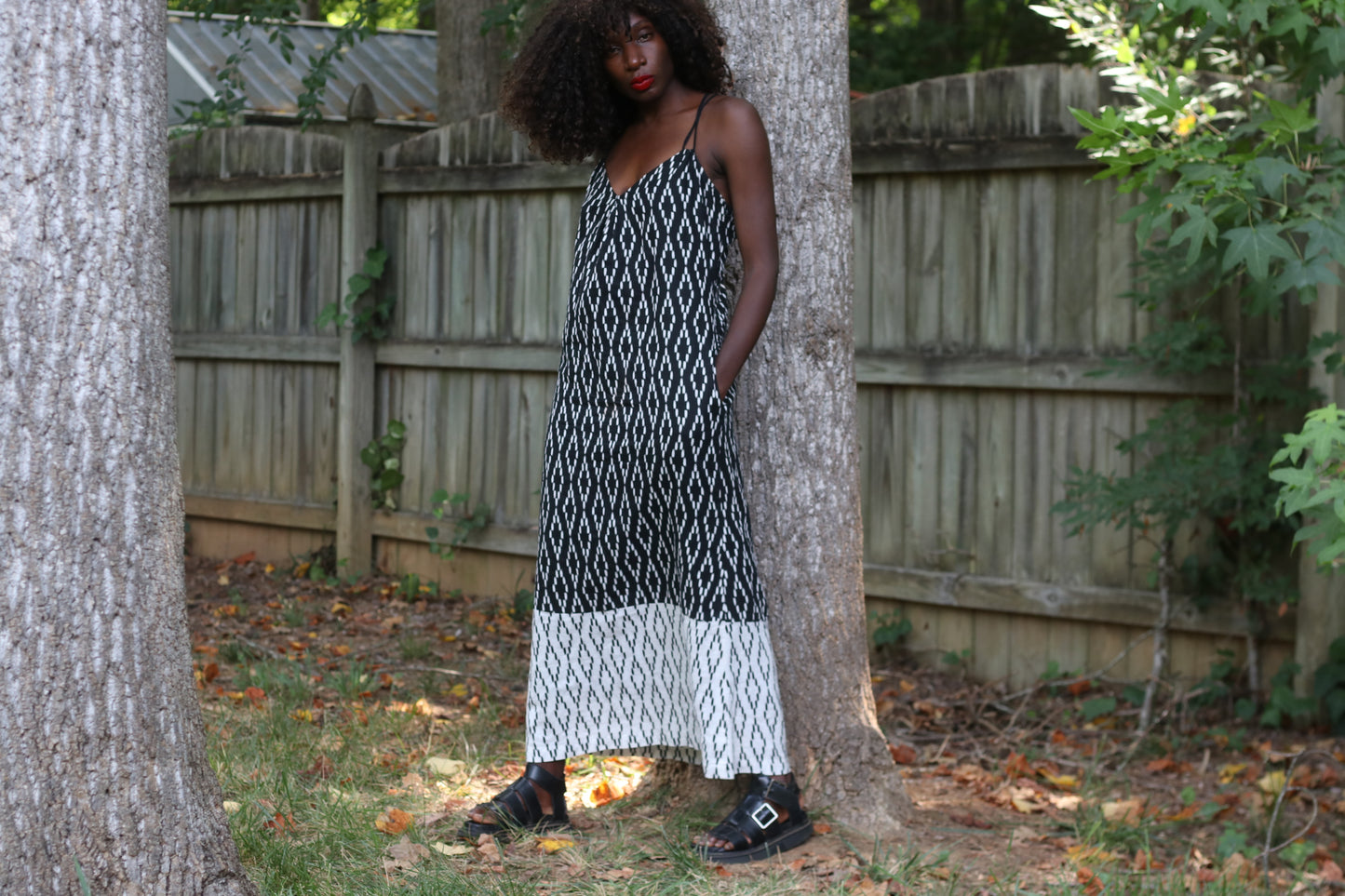 Vintage Banana Republic Cotton Linen Ikat Print Maxi Dress - Size 6