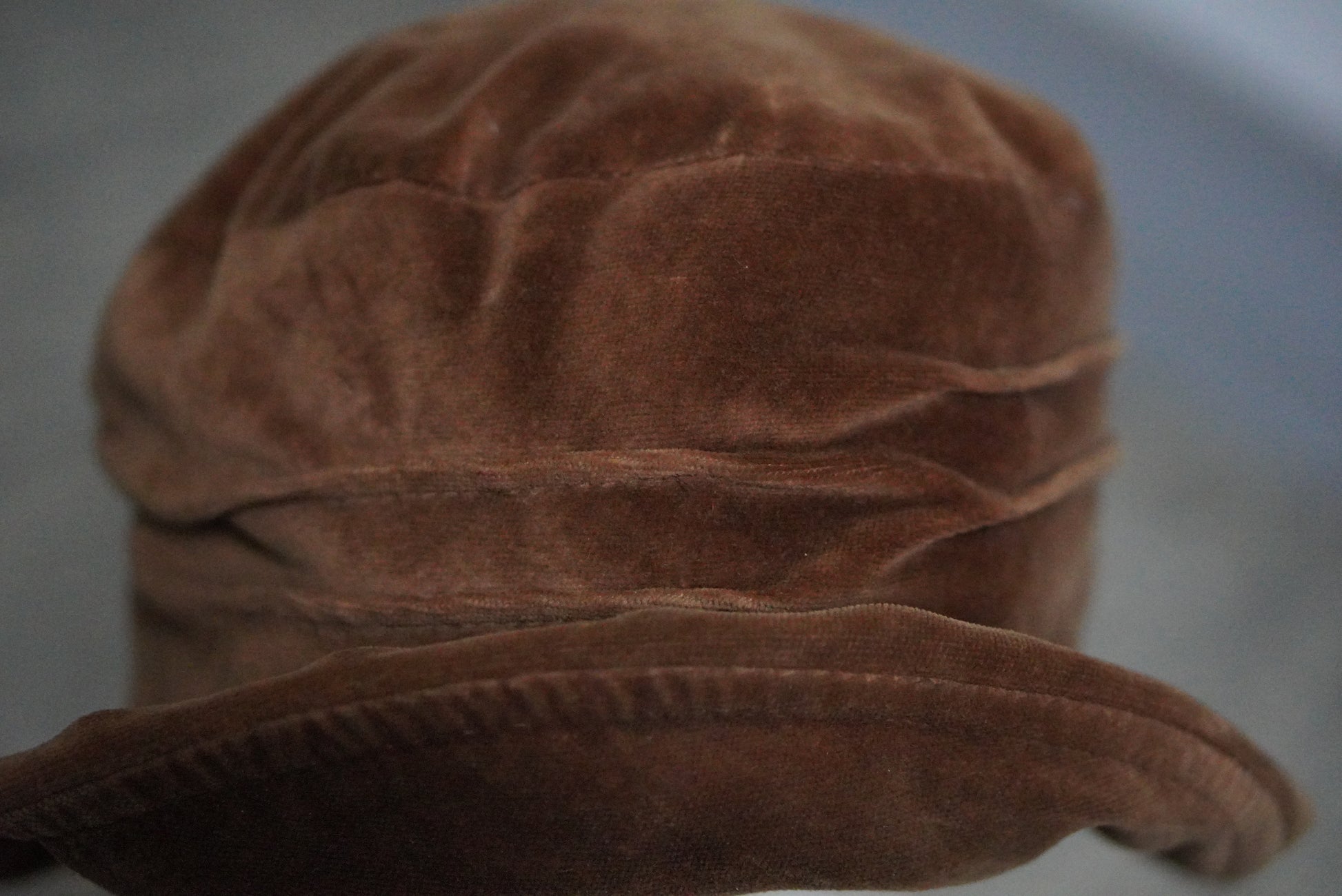 Vintage Velvet Bucket Hat - 90s Brown Cloche