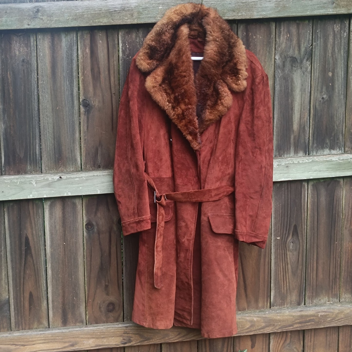Vintage 70s Wild 'N' Woolly Sheepskin Coat | Rust Suede Penny Lane
