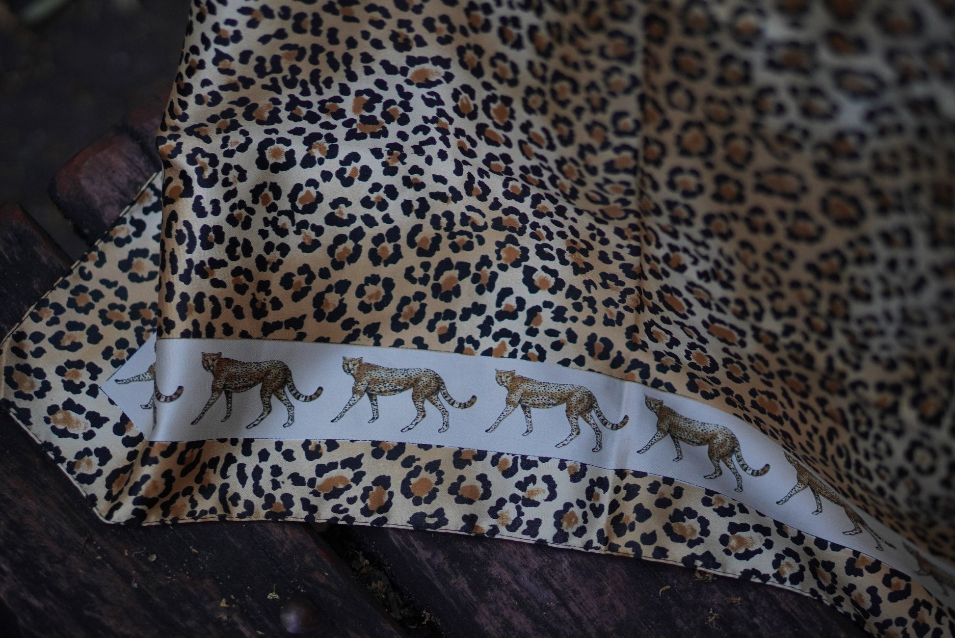 Vintage Italian Cheetah Print Scarf 1980s Animal Pattern Polyester Neck Head Wrap