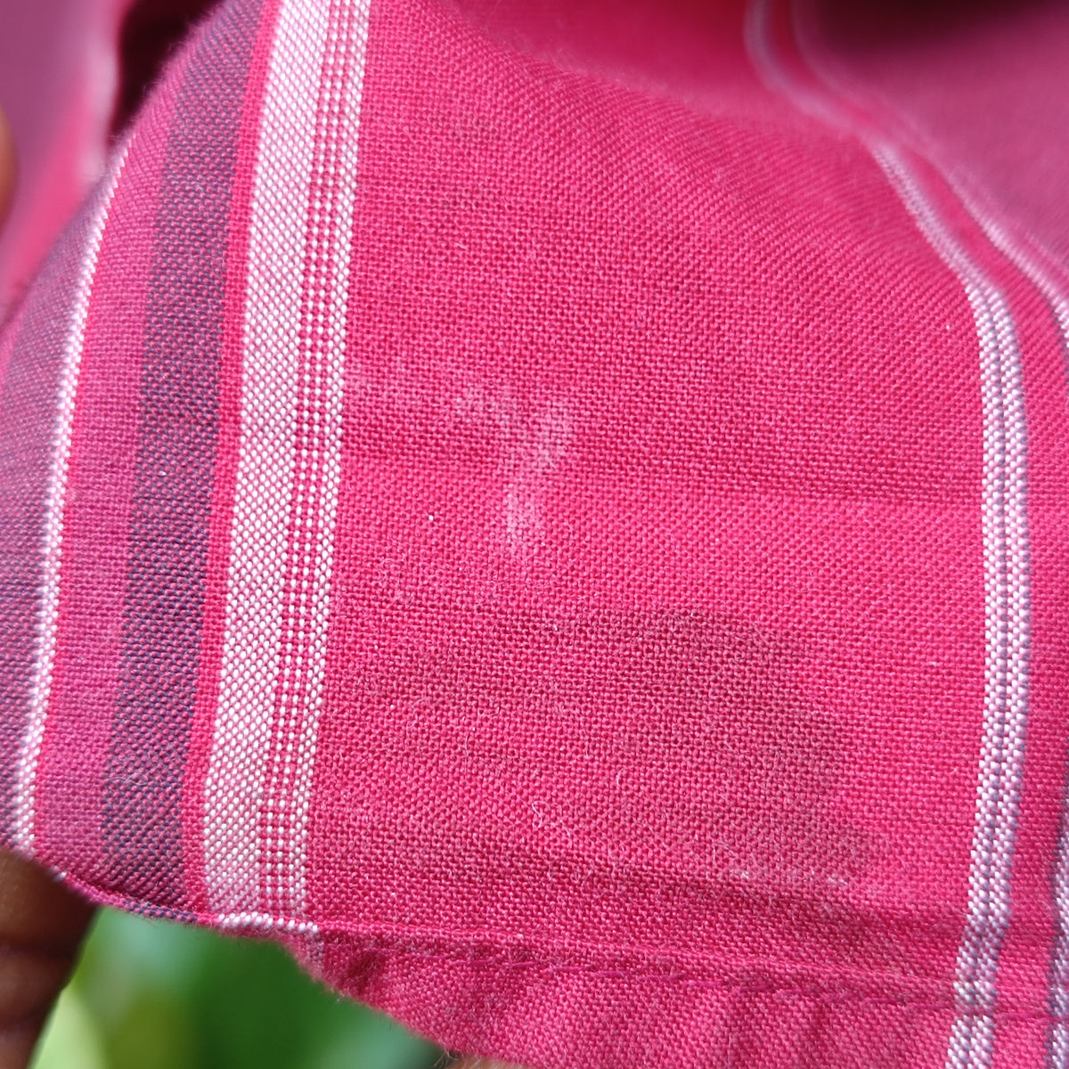 Vintage Striped Shirt - 90s Red Cotton Blend Unisex Christian Berg Button Up - M/L