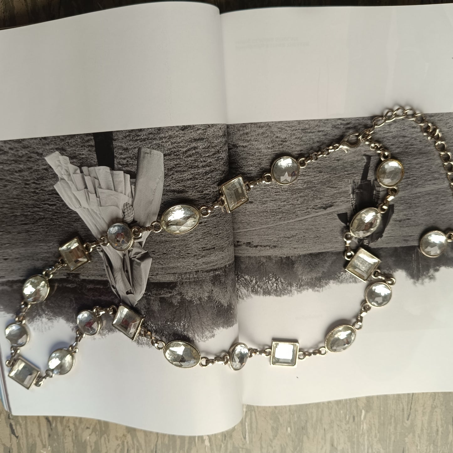 Vintage Y2k Rhinestone Belt | Adjustable Clear Crystal Chain Belt
