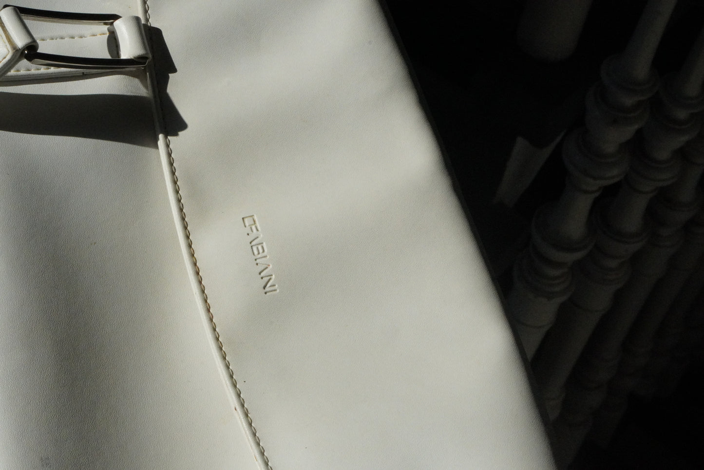Vintage C Fabiani White Bag 90s Minimalist East West Shoulder Purse Retro Handbag