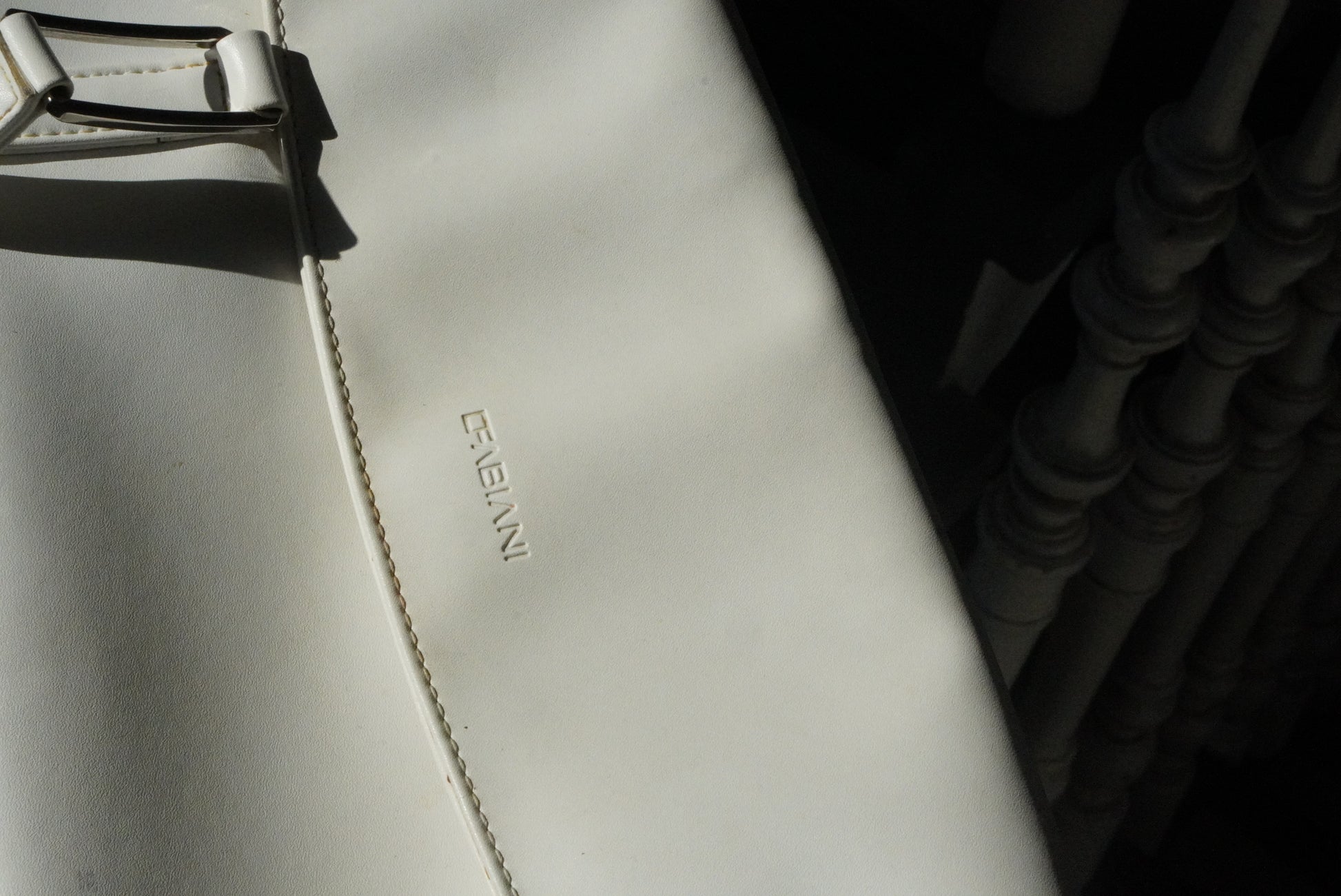 Vintage C Fabiani White Bag 90s Minimalist East West Shoulder Purse Retro Handbag