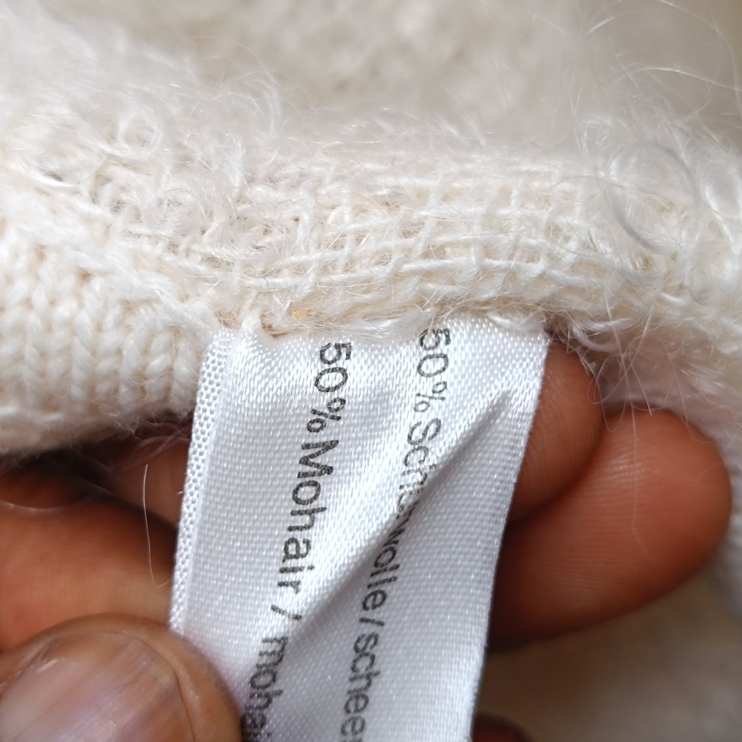 JOBIS Vintage Mohair Wool Jacket - 80s Cream Knit Cardigan Blazer