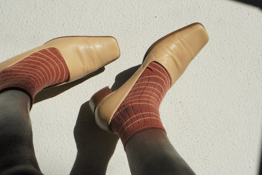 Beige Leather Loafers - 90s Square Toe Block Heel Shoes | Fits EU 38.5