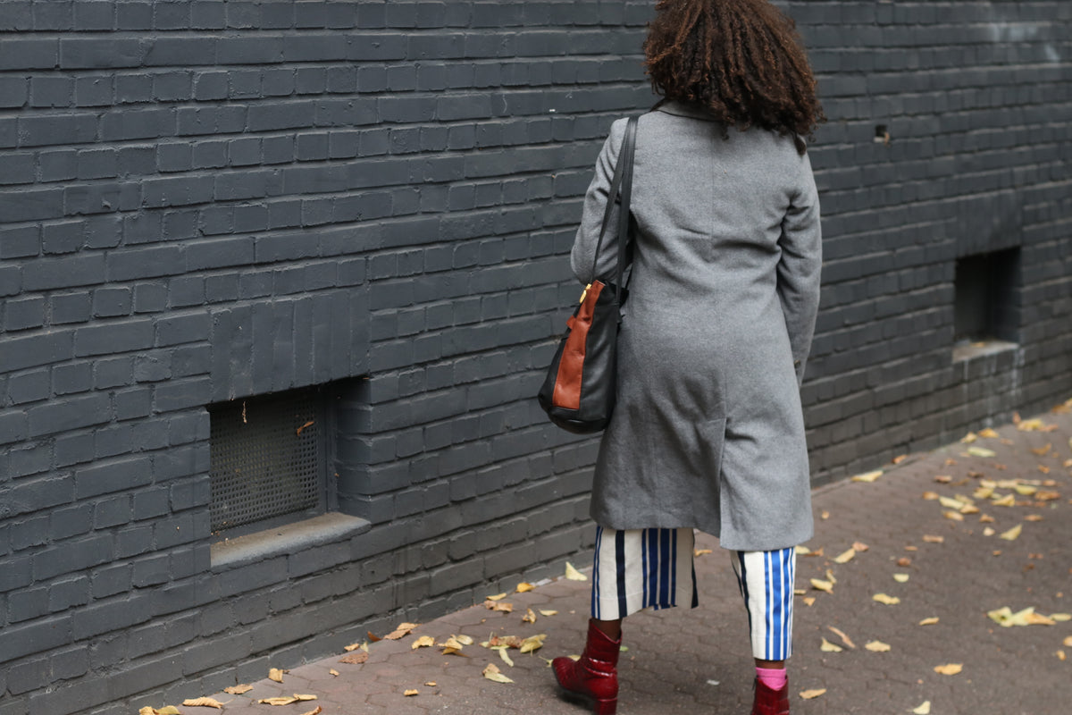 Vintage Grey Wool Coat | 90s Heine Cashmere Blend Overcoat | S