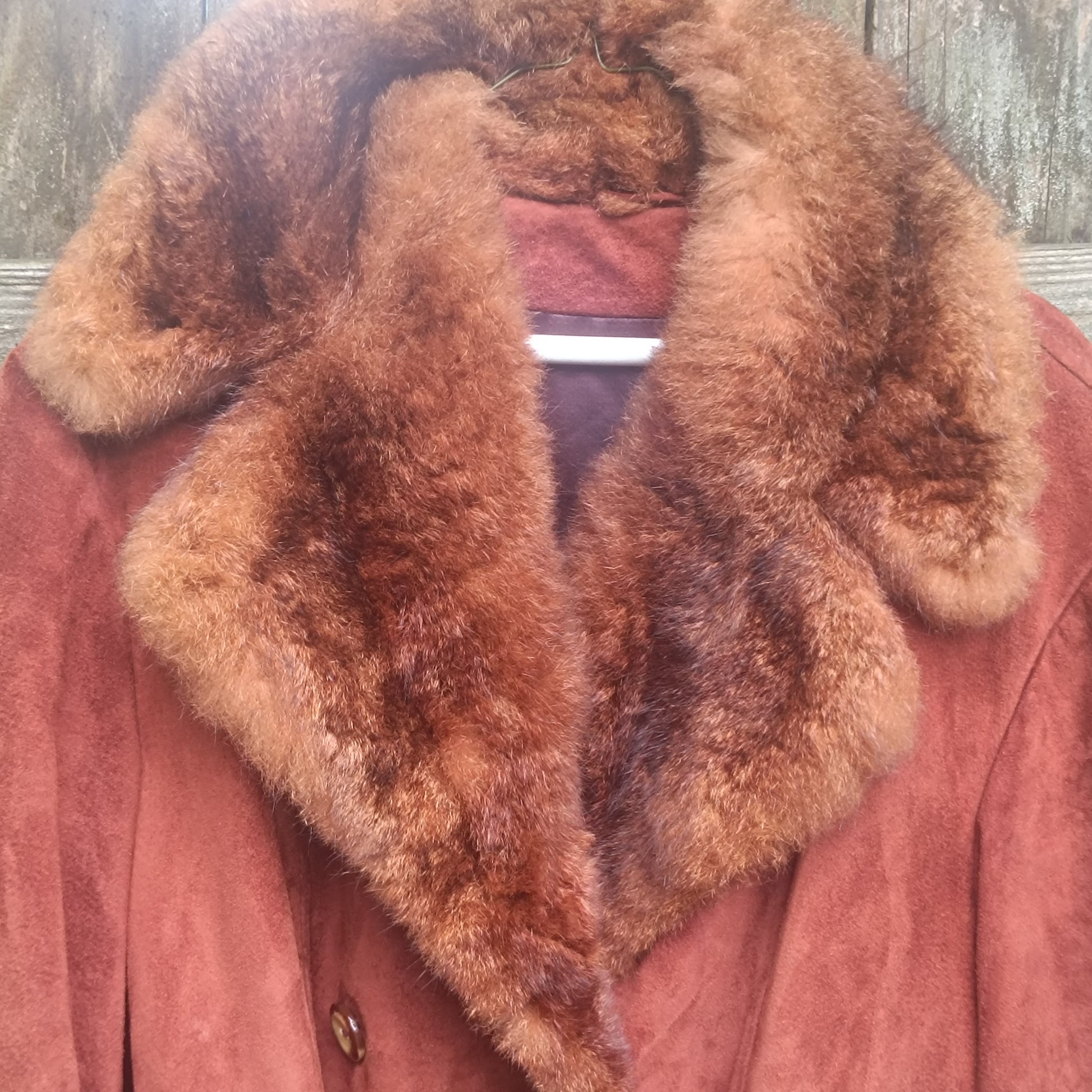Vintage 70s Wild 'N' Woolly Sheepskin Coat | Rust Suede Penny Lane