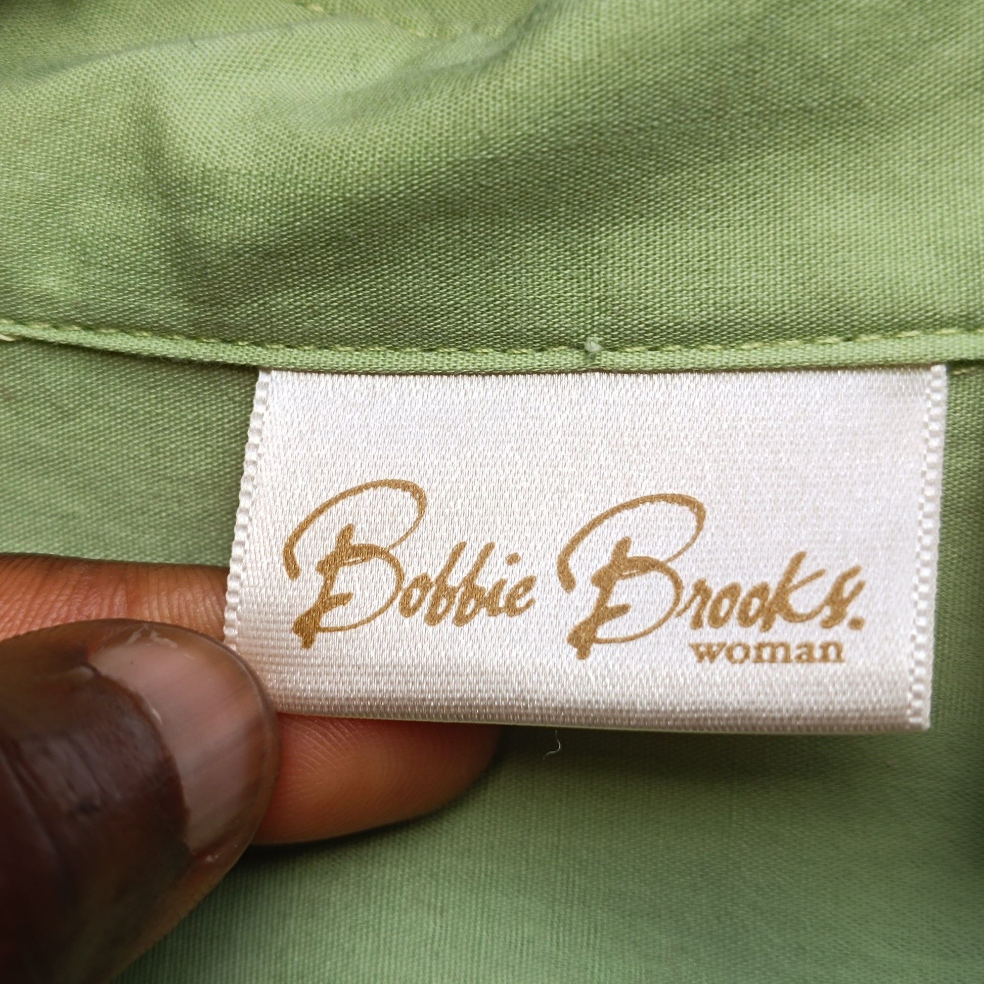 Bobbie Brooks Vintage 90s Green Embroidered Tropical Hawaiian Shirt