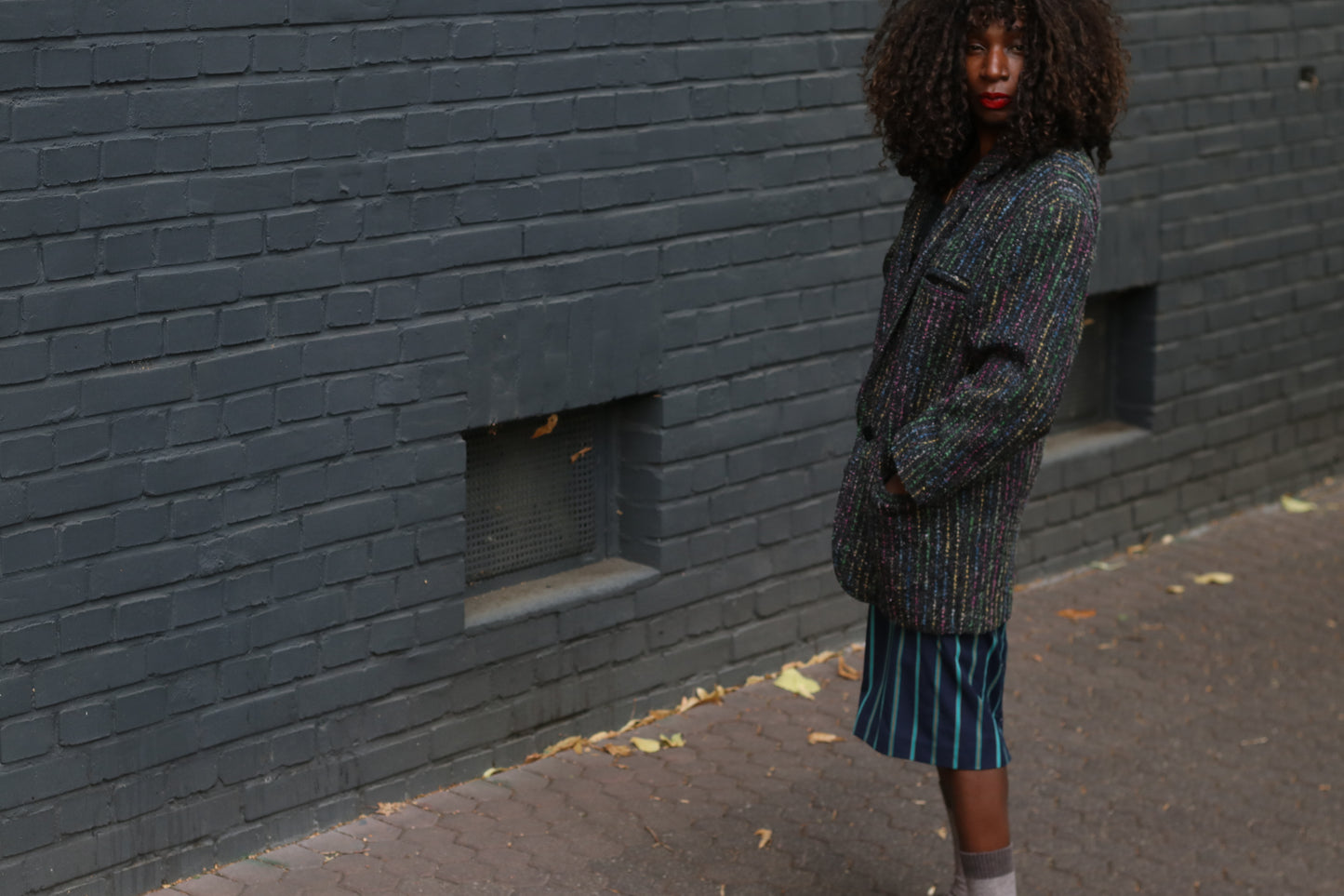 Vintage Wool Tweed Blazer | 80s 90s Rainbow Confetti Coat | M/L