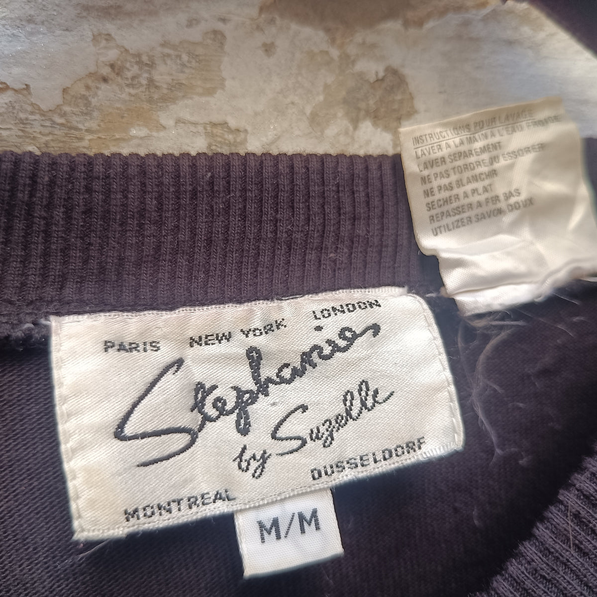 Vintage 80s Black Gold Embroidered Sweatshirt M | Nautical Graphic Jumper